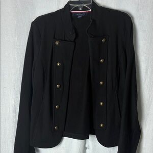 Vintage Tommy Hilfiger Black Military-Style Blazer with Gold Buttons
